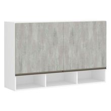 Armário 120cm 2 Portas C/Nicho Branco Polar C/Concreto