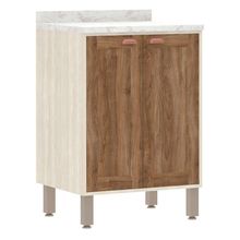 Balcão Tampo 60cm 1 Prateleira Sofia Pátina Com Moscatto