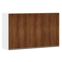 Armário Perola 120cm 3 Portas Branco Polar C/Nogueira