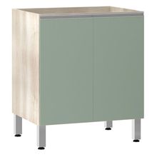 Balcão Sem Tampo 70cm Lis Legno Crem e Verde Jade