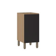 Balcão De Cozinha 40cm 1 Porta Sem Tampo Slim Luciane Móveis Freijó/preto