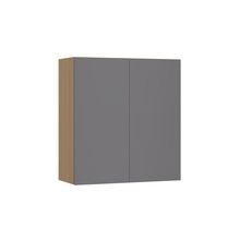 Armário Aéreo 80cm 2 Portas Slim Luciane Móveis Freijó/cinza Puro