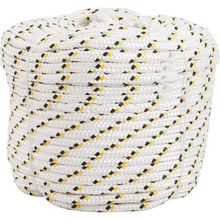 Corda Multifilamento Trançada 16,0 Mm X 220 M, Branca Com Detalhes Em Preto E Amarelo, Vonder