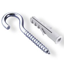 Bucha Nylon 6mm com Gancho Zincado 3,4x60 com 20 Peças Gan324 Foxmix Bucha Nylon 6mm C-gan Zinc