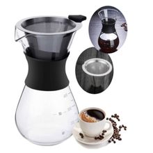 Cafeteira Vidro Com Coador Inox Filtro Passador Cafe 400ml