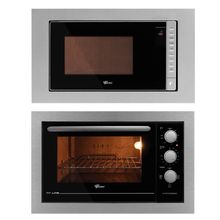 Kit Forno Elétrico 48L + Micro-ondas 25L Fischer Fit Line Embutir Inox 220v