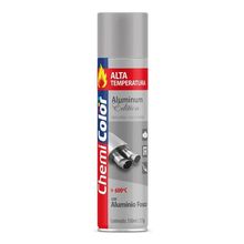 Tinta Spray 350ml Alta Temperatura Interno E Externo Secagem Rápida - Chemicolor Cor Alumínio Fosco