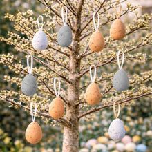 Pendente Ovinhos Decoração De Páscoa Coelho 5x3cm Kit 72pçs
