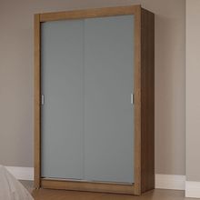Guarda-Roupa Solteiro 2 Portas Correr Rustic/Cinza