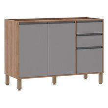 Balcão 120 Cm 2 Portas De Abrir Vanilla C/Cinza Puro