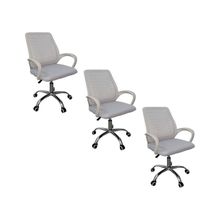 Kit 3 Cadeiras De Escritório Esteirinha Mesh Ergonômica