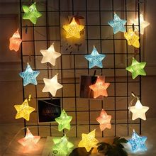 Cordão Iluminado Estrelas Luz Colorida 10 Leds Natal Decoração