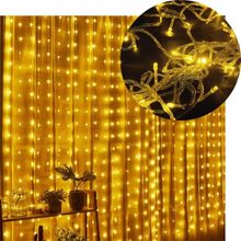 Pisca Cortina Natalina 520 Lâmpadas LEDs Amarelo 5x2m 220v
