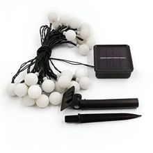 Cordão LEDs Solar Lâmpadas Luzes Bolinhas Amarela Natal 5m