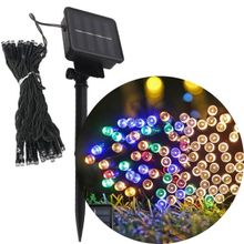 Pisca Cordão Solar Externo De 100 Lâmpadas LEDs Colorido 10M