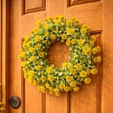 Guirlanda Coroa De Flores Artificial Enfeite Decorativo 25cm