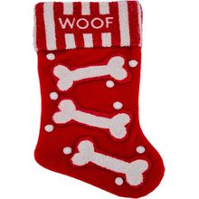 Bota Meia Natalina Decoração Tecido Woof Woof 48cm