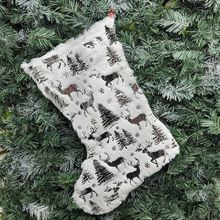 Bota Meia Pelúcida Pendente Enfeite Natalino Rena Neve 44cm