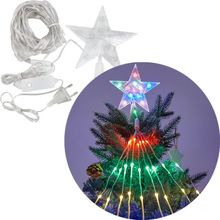 Ponteira Estrela Luz LEDs Colorido Enfeite Natal 1,5m Bivolt