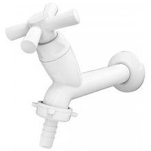 Torneira Para Tanque 10cm Bico Mangueira Cross 1-23-4 Branca 300000455 Tigre Torneira Tanque 10