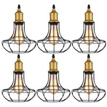 Kit 6 Pendente De Aço Taschibra 40w Vintage 185 Preto Lustre