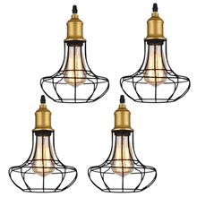 Kit 4 Pendente De Aço Taschibra 40w Vintage 185 Preto Lustre