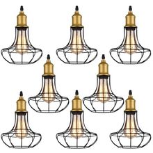 Kit 8 Pendente De Aço Taschibra 40w Vintage 185 Preto Lustre