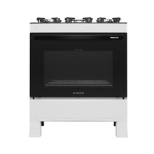 Fogão 5 Bocas A Gás Premium Glass Realce CR230 Branco Bivolt