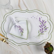 Jogo Americano Bordado em Linha de Seda 12 Peças Sirlene - 100% Poliéster