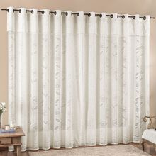 Cortina 2 Mts Sala Quarto Luna Renda para Varão Baratissima Palha - 100% Poliéster