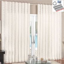 Cortina 3 Mt Sala Quarto Renda com Voal para Trilho Comum Baratissima Palha - 100% Poliéster