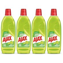 Kit 4 Limpador Ajax  Fresh Limão Limpeza Pesada 1 Litro