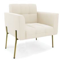 Poltrona Pé de Ferro Dourado para Sala Elisa Veludo D03 - D'Rossi