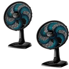 Kit 2 Ventilador De Mesa Mondial Super Power 220v VSP30 Azul Petroléo