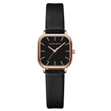 Relógio Quadrado Feminino Hannah Martin 1759 Pulseira de Couro