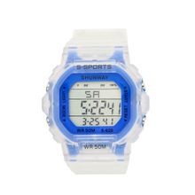 Relógio Feminino Digital Esportivo Transparente Azul LED - Tudo em Caixa