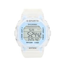 Relógio Digital FEM Azul Transparente WR50M LED - Tudo em Caixa