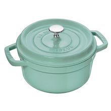 CAÇAROLA STAUB REDONDA EM FERRO FUNDIDO VERDE SAGE 26CM 405087060