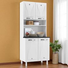 Paneleiro Armário De Cozinha Aço 80cm Com 4 Portas Multimóveis Cr20531 Branco