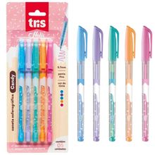 CANETA ESFEROGRÁFICA HOLIC FOFURICES CANDY CARTELA 5 UN TRIS