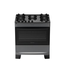 Fogão 5 Bocas Atlas Mônaco Top Glass Mesa De Vidro Bivolt Titanium