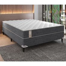 Cama Box de Casal Portobel New Lexus com Molas Ensacadas e Revestimento em Tecido Poliéster 60x138x188cm - Branco/Cinza