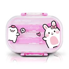 Pote Para Lanche De 2 Andares Amiguinhos 400 Ml - Jacki Design Coelho Rosa