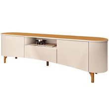 Rack Para Sala de Estar TV 80 Pol Orgânico 201cm Martina B01 Off White Cinamomo - Lyam Decor