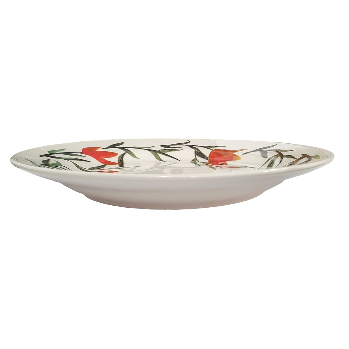 Prato Raso de Cerâmica Donna Lírios 24cm 12 Unidades - Biona 5410