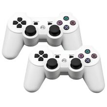 Kit 2 Controle Playstation 3 Ps3 Sem Fio Branco Dual Shock