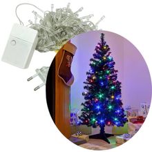 Cordão Pisca 100 Lâmpadas LED Colorido 8 Funções 220v De 9M