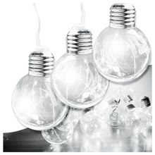 Varal Cordão Fio de Luzes 10 Lâmpadas 220v Led 4,6m Foco Incandescente Luz Branca Natal Enfeite