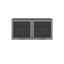 Armário Aéreo de Cozinha Poliman Etna 120cm 2 Portas de Vidro Grafite