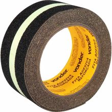 Fita Antiderrapante 50 mm x 5 m, Preta com Faixa Neon Fotoluminescente, Vonder OstenVonder